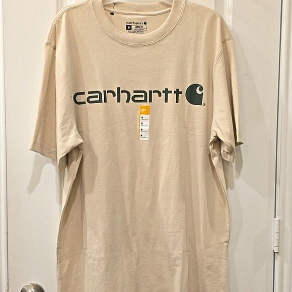 Carhartt Loose Fit Heavyweight Logo Graphic S/S T-Shirt- Oat Milk - Picture 5 of 6
